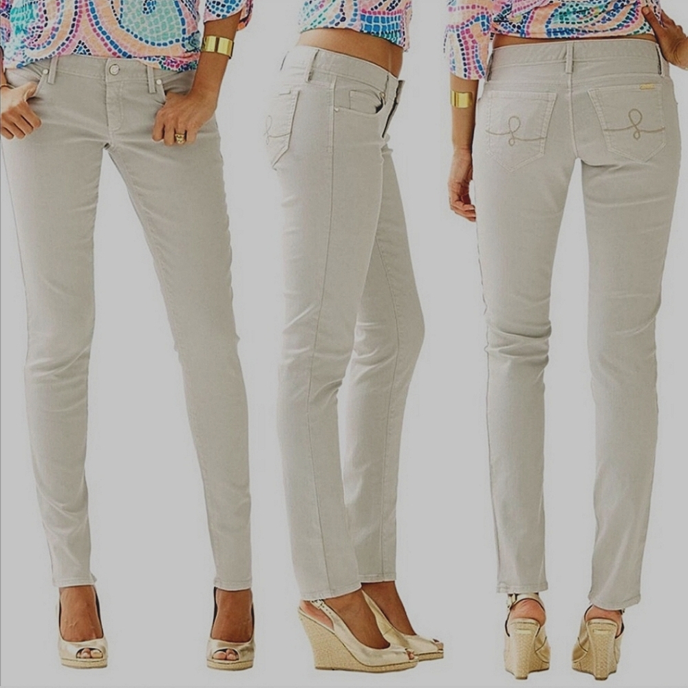 Lilly Pulitzer Grey South Ocean Skinny Jeans Size 00
